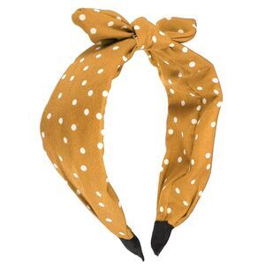 Bowknot Headband with Bunny Ears Hairband Yellow 2.17 Inch Wide